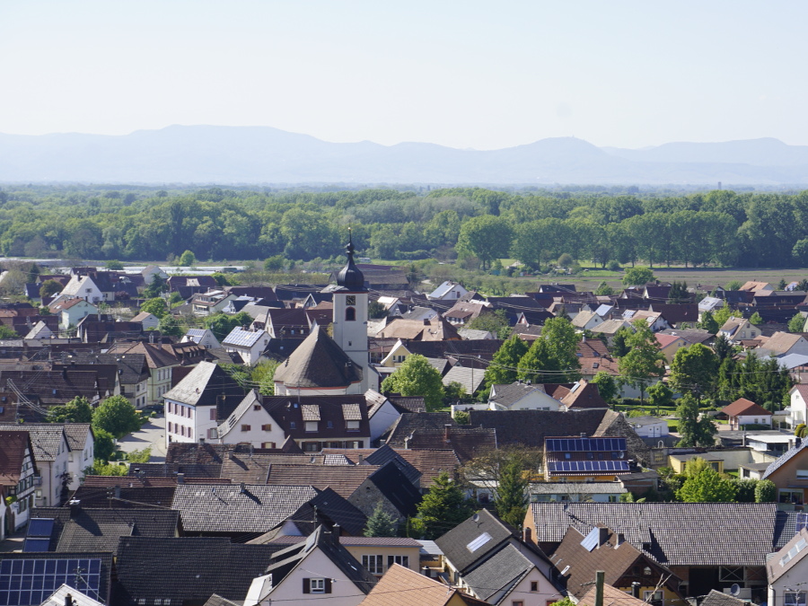 Heldes Ferienwohnungen - Blick vom Rebberg auf Jechtingen